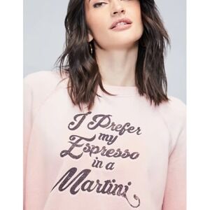Wildfox Pink Espresso Martini Graphic Sweatshirt Pullover XS